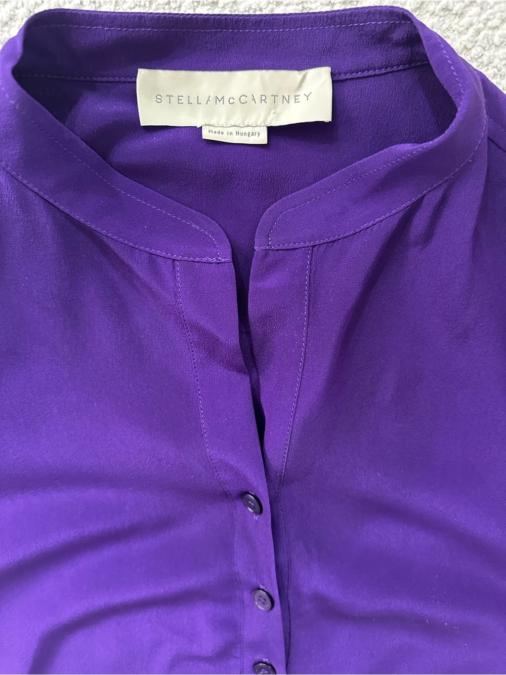 Stella McCartney Vibrant Purple Mandarin-Collar Blouse